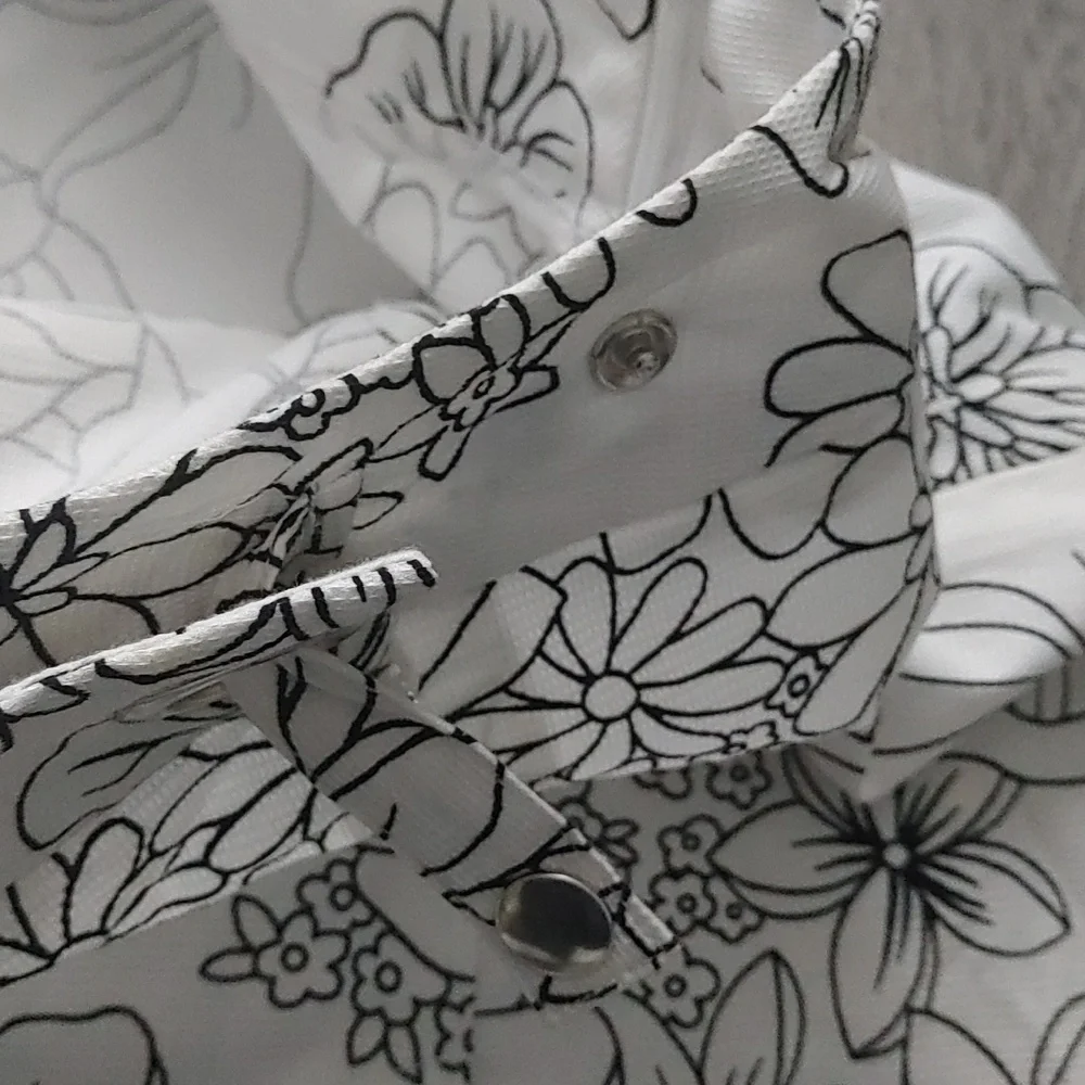 Women's Size 16 Versailles White Mini Skirt With Black Outlined Flowers Y2K - Picture 5 of 12